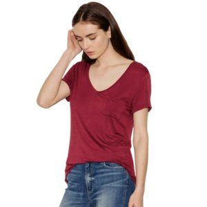 Paige Lynnea Viscose Blend V-Neck Pocket Tee Size